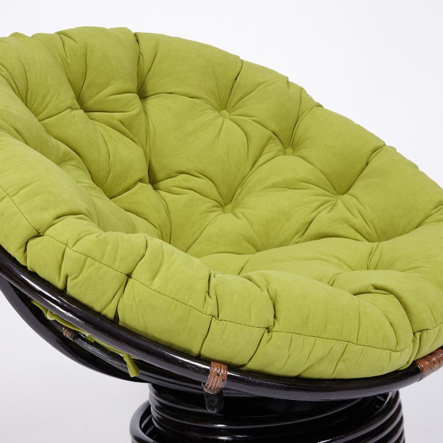 Кресло-качалка Папасан/Papasan (W 23/01 B) /с подушкой/ 115х78х104см, античный черно-коричневый, фло фото 7