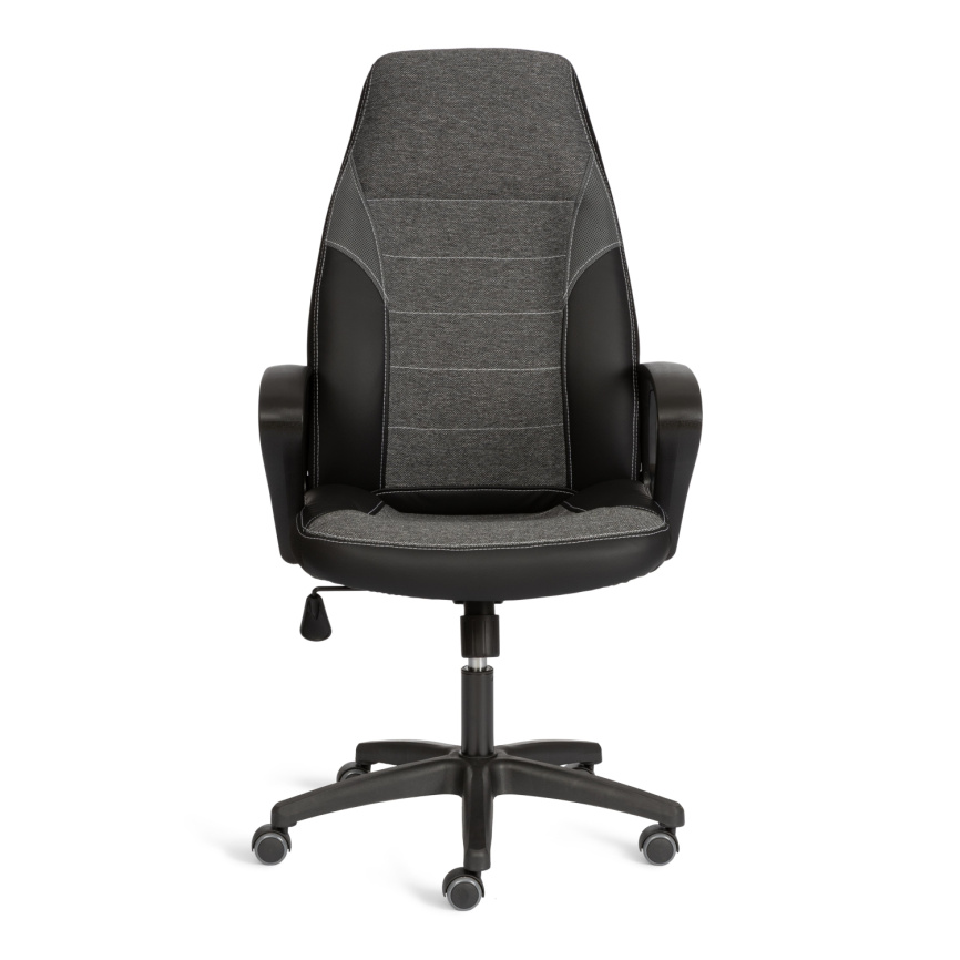 Кресло Интер/Inter (24) кож/зам/ткань, черный/серый, 36-6/207/TW-12/TW-11 фото 10