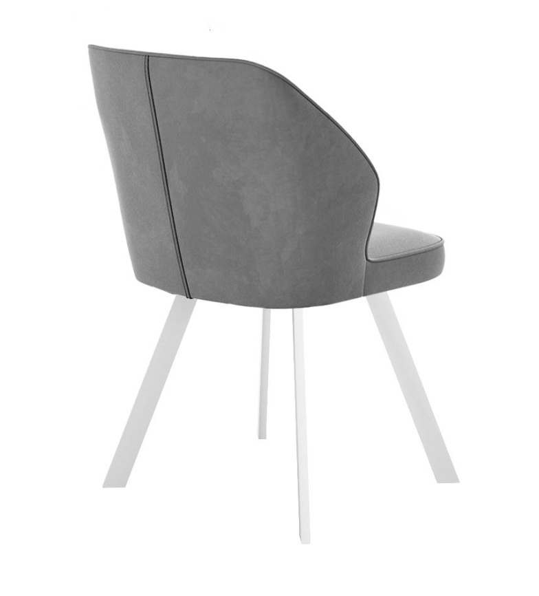 Стул DikLine 232 поворотный B22 GREY, ножки белые фото 2