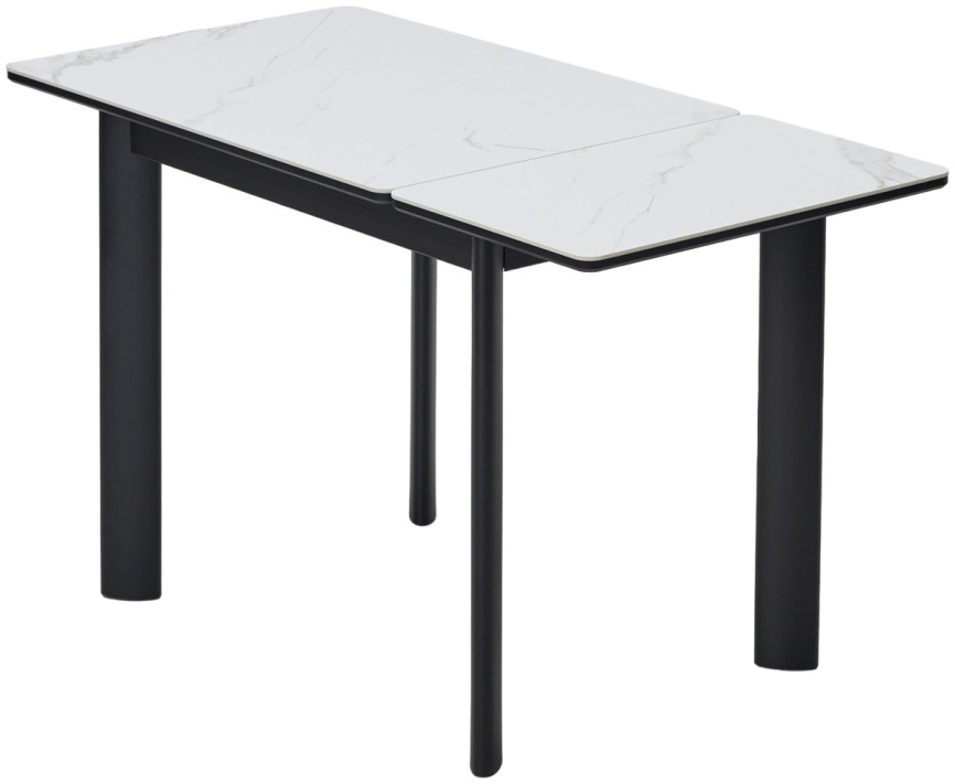 Стол ТЕТ-А-ТЕТ 90 цвет Белый мрамор, керамика / Черный каркас фото 7