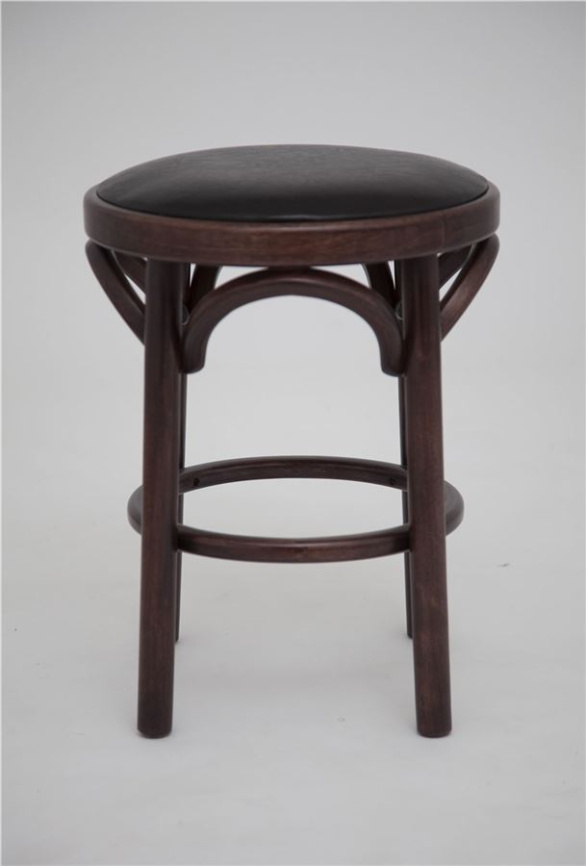 Табурет Венский мягкий (темный тон, экокожа коричневая) фото 2