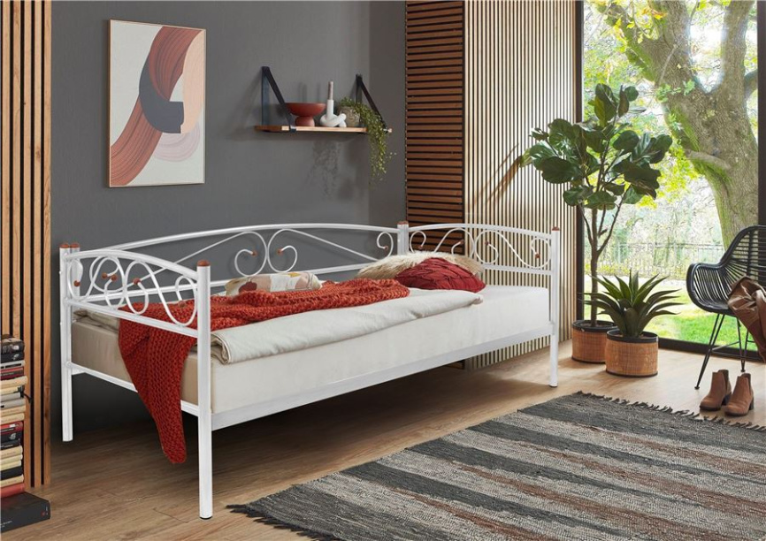 Кушетка Оптима Люкс (90х190/металлическое основание) Белый фото 1