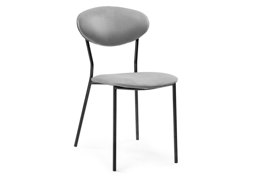 Стул на металлокаркасе Корсе светло-серый/ черный глянец фото 1