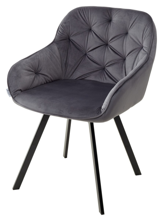 Стул GALE 360 град. поворот. BLUVEL-14 GREY, велюр/ черный каркас, М-City фото 5