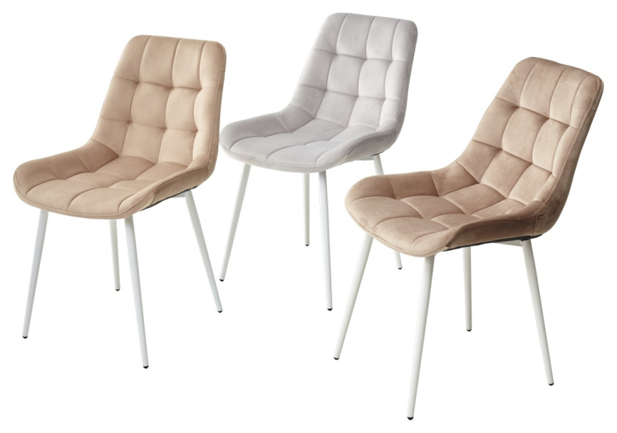 Стул ХОФМАН, цвет H-09 Светло-серый, велюр / белый каркас М-City фото 2