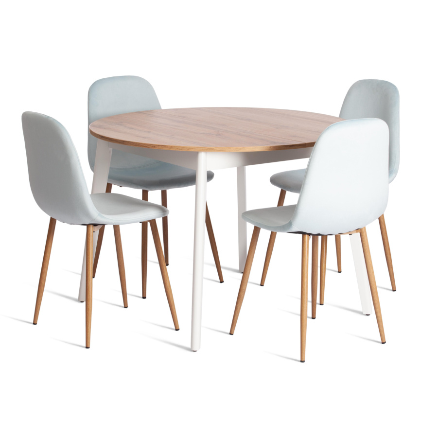 Стул BREEZE (mod. 4724) Велюр/металл , 44 х 53 х 87 см, Aquamarine (аквамарин) HLR16 / натуральный фото 12