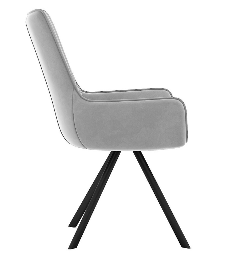 Стул DikLine 289 поворотный E28 светло-серый, ножки черные фото 4