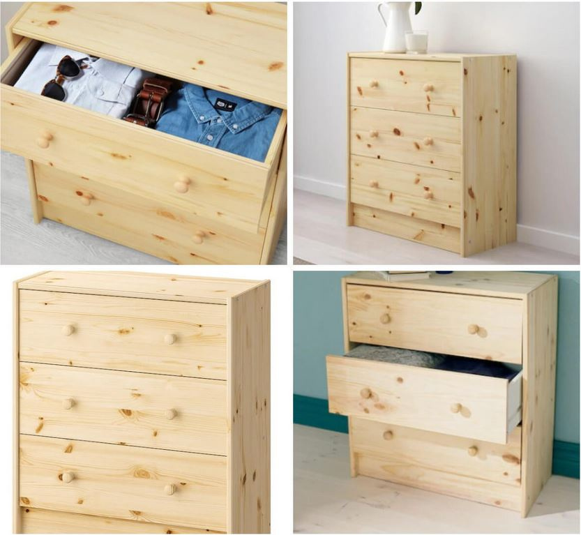 Комод "Раст" 3 ящика (натуральный) фото 6