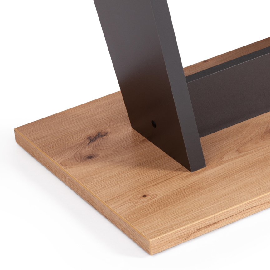 Стол обеденный раздвижной Фокс/Fox ЛДСП, 110-145х68,6х75см, дуб артисан/графит фото 12