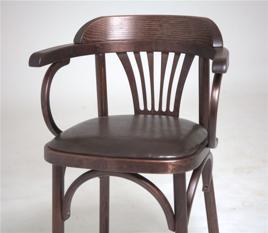 Стул Венский мягкий (темный тон, экокожа коричневая) фото 4