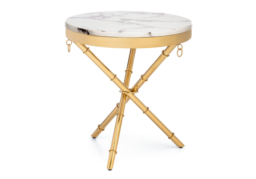 Журнальный стол Monika 50х55 marble / gold фото 1