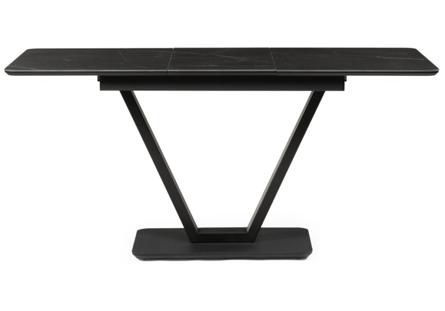 Керамический стол Бугун 120(160)х80х77 черный мрамор / черный фото 4
