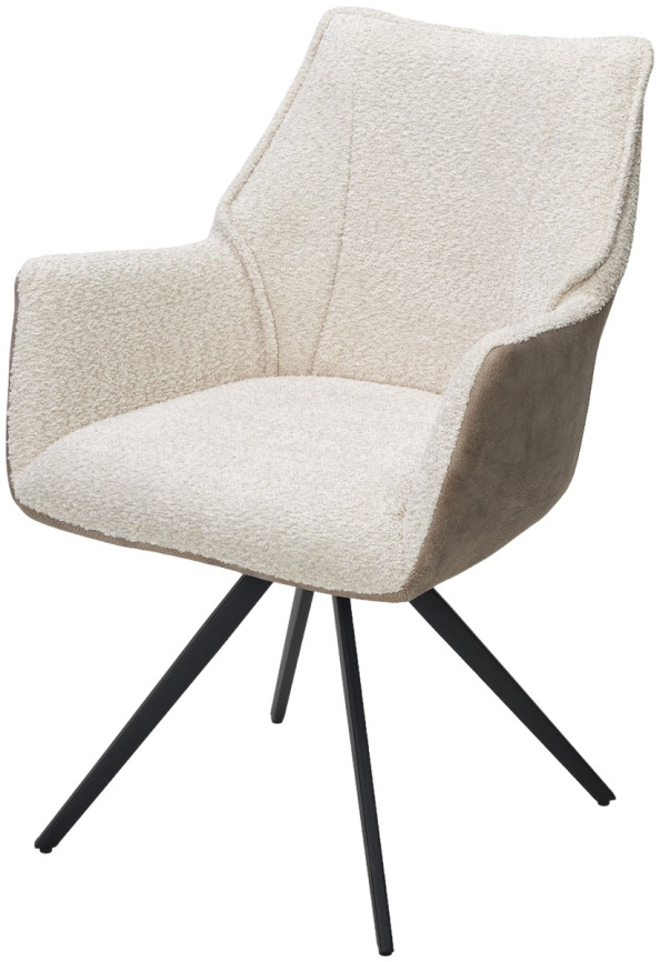 Стул БРЕВИС (BREVIS) 180 град. поворот. 841-02 Бежевый, букле/ 101 Бежевый, ткань/ Черный, ®DISAUR фото 1