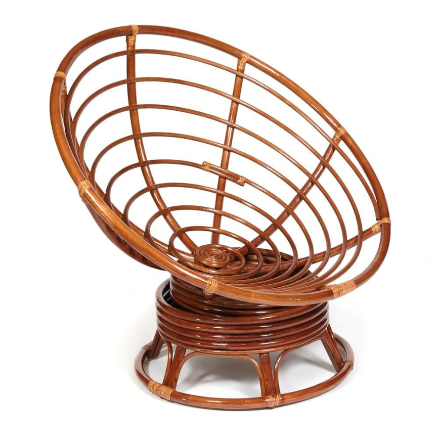 Кресло-качалка Папасан/Papasan (W 23/01 B) /с подушкой/ 115х78х104см, пекан орех, флок олива, 23 фото 11