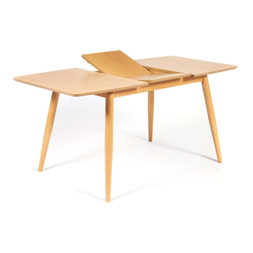 Стол обеденный раскладной Павильон/Pavillion МДФ/бук, 80х120+40х75см, натуральный фото 2