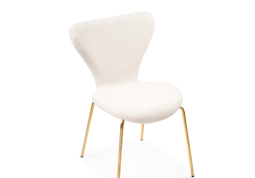 Стул на металлокаркасе Solo white / gold фото 6