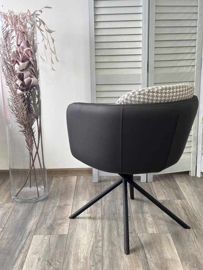 Стул ЛИЛУ ДАНС 180 град. поворотный, УЮТ ГРЕЙ КЛЫК / ORAKUL 998 Темно-серый / Черный каркас фото 6