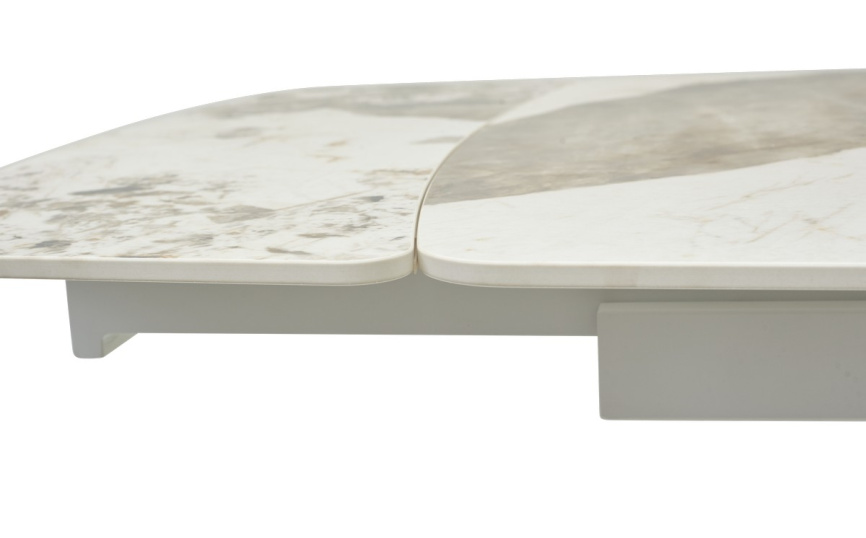 Стол РИВОЛИ (RIVOLI) 140 цвет ПАНДОРА (GLOSS LUXURY PANDORA SOLID CERAMIC) / БЕЛЫЙ, ®DISAUR фото 2