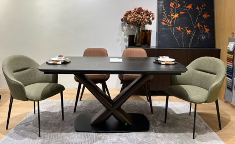 Стол BLANCO 160 MATT BLACK MARBLE SOLID CERAMIC / Орех, ®DISAUR фото 3