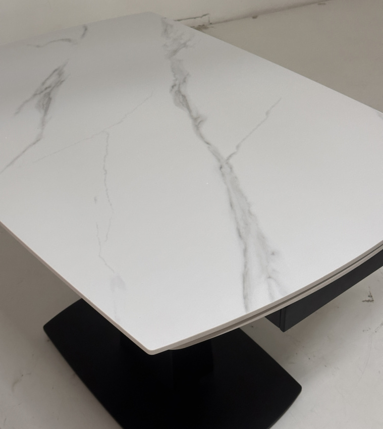 Стол BALDE 120 MATT WHITE MARBLE SOLID CERAMIC / BLACK, ®DISAUR фото 12