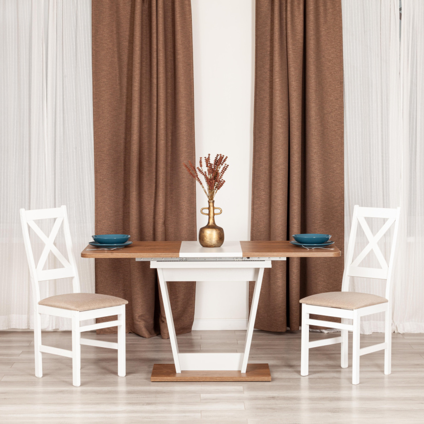 Стол обеденный раздвижной Фокс/Fox ЛДСП, 110-145х68,6х75см, дуб канзас/пепел фото 13