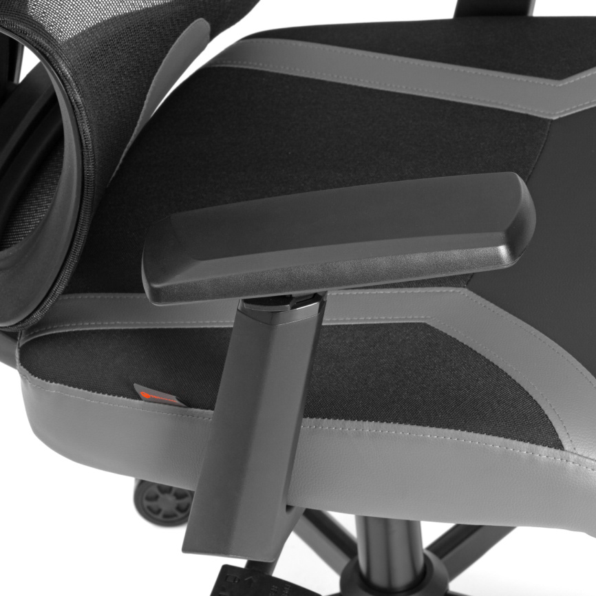 Кресло iCobra ткань / иск. кожа, черный / серый, 70х70х125 см фото 3