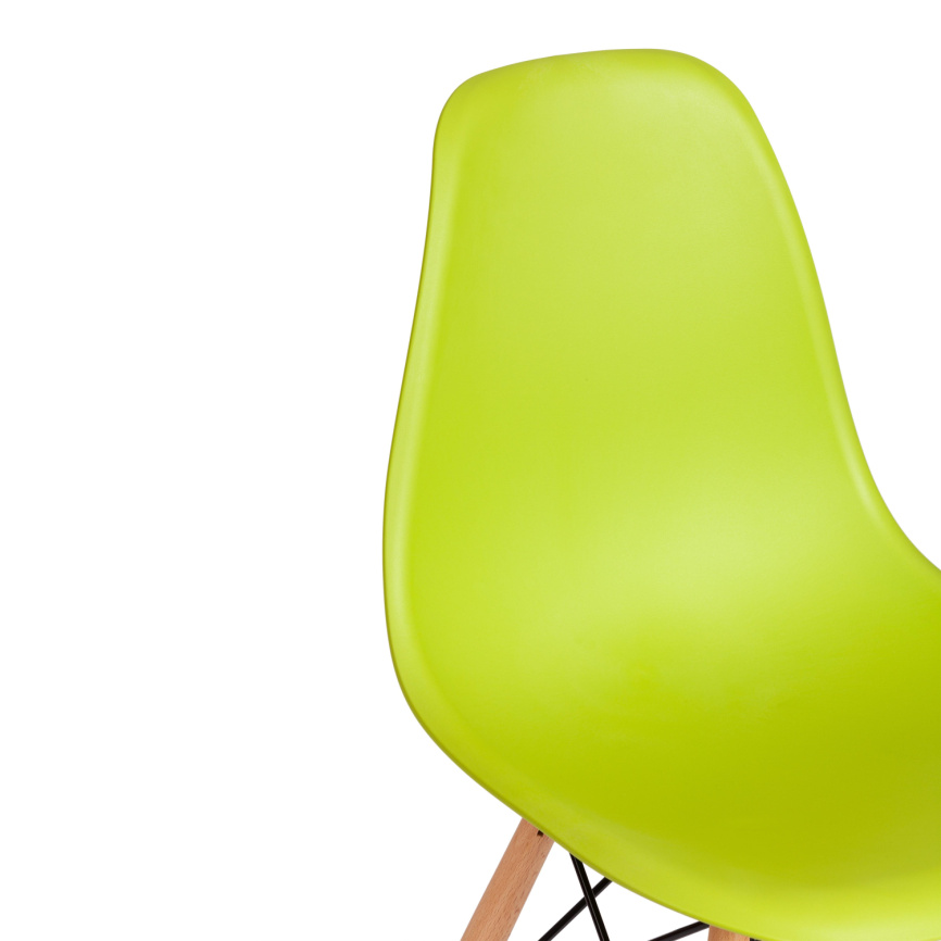 Стул CINDY (EAMES) (mod. 1801) дерево бук/металл/сиденье пластик, 45x51x82 см, Olive (оливковый)  фото 7