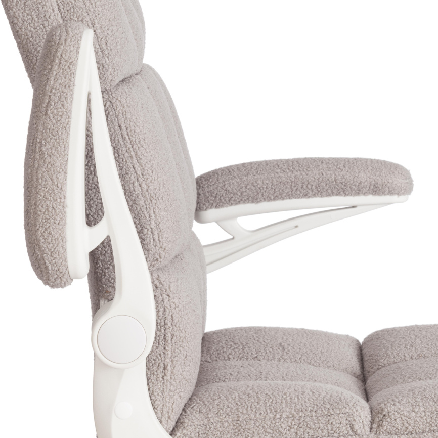 Кресло Лугано Вт/Lugano Wh ткань teddy/тедди, светло-серый фото 7