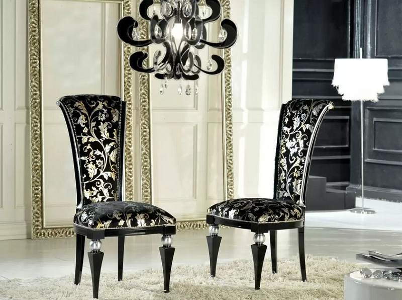 3224/SR Стул, черный с серебром /ткань UPH GENE 3099 СКИДКА 50% фото 1