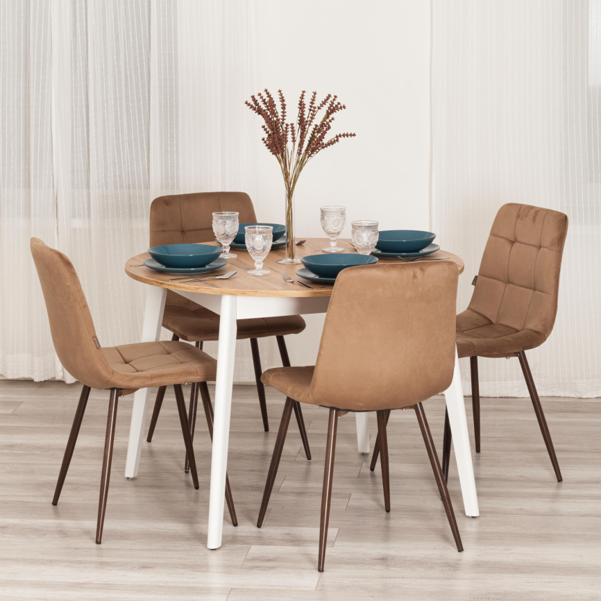 Стул CHILLY (mod. JSC-220) Велюр/металл , 44,5х52,5х88 см, Brown (коричневый) HLR11 / орех фото 11