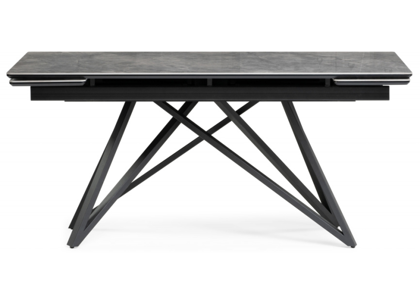 Керамический стол Вилсон 160(220)х89х75 серый мрамор baolai / черный фото 2