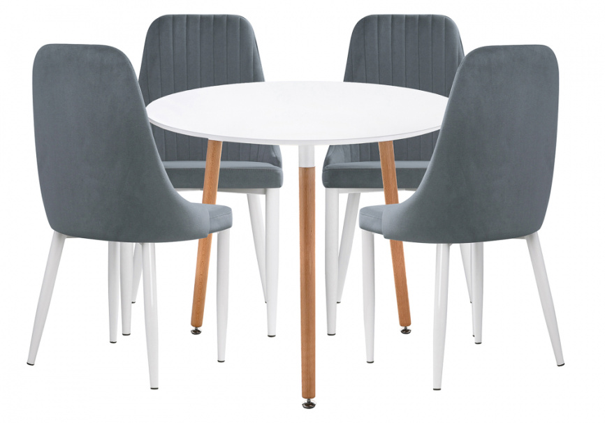 Обеденная группа Уин 80 white / gray фото 1