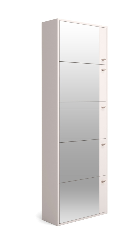 Обувной шкаф 5 Родная с зеркалом, Белый фото 1