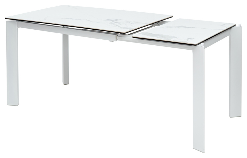Стол CORNER 120 HIGH GLOSS STATUARIO керамика, стекло/ белый каркас, ®DISAUR фото 3