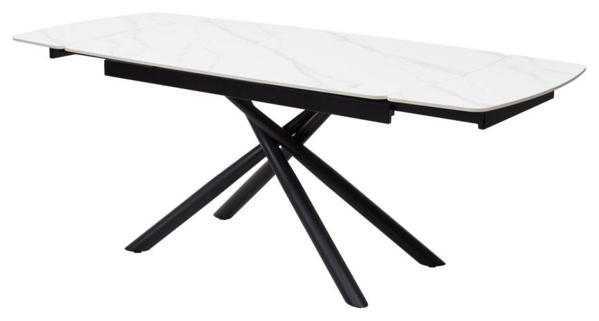 Стол RIVOLI 140 MATT WHITE MARBLE SOLID CERAMIC / BLACK, ®DISAUR фото 9
