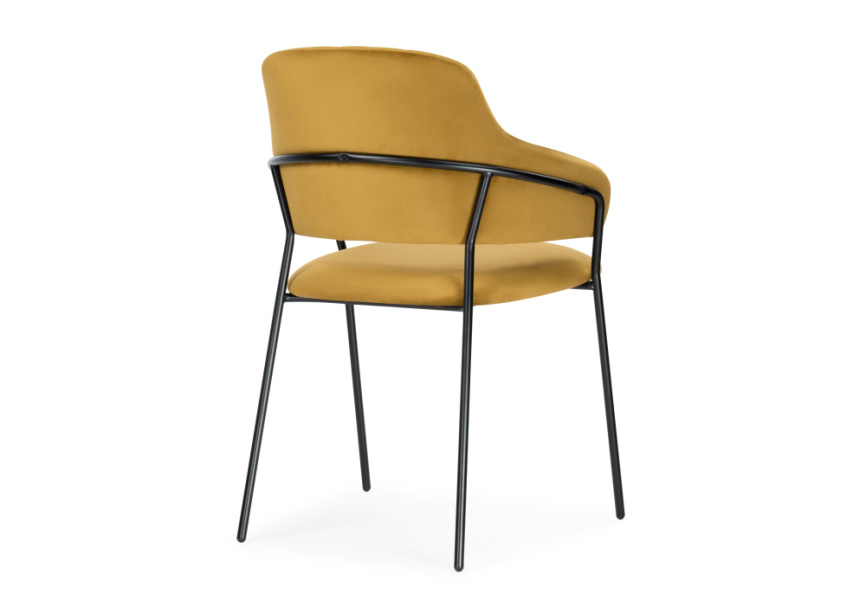 Стул на металлокаркасе Инклес желтый / черный глянец фото 4