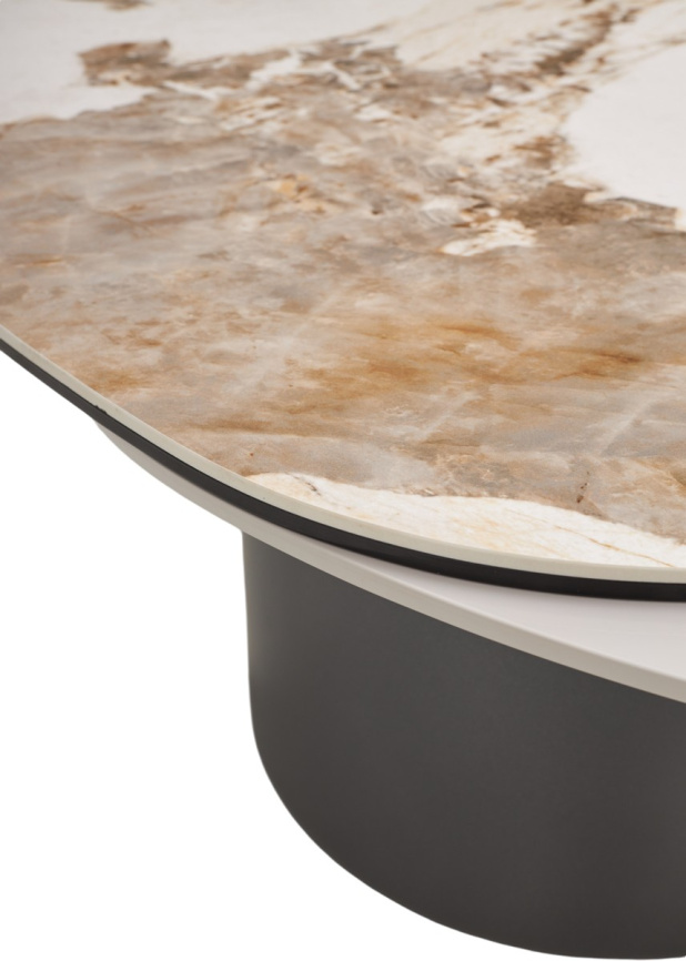 Стол кофейный НИКЛАС (NIKLAS) цвет PANDORA  керамика на стекле/ МДФ/ темно-серый МДФ каркас ®DISAUR фото 9