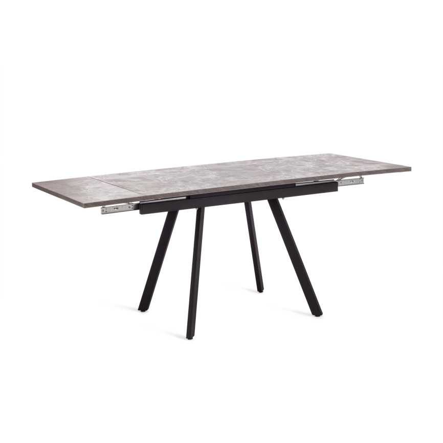 Стол обеденный раздвижной Виго/Vigo ЛДСП/HPL/металл, 120-180х80х75см, мрамор чёрный/чёрный фото 2