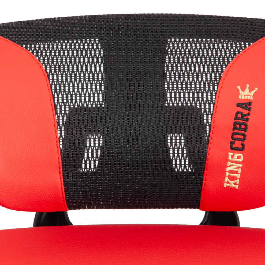 Кресло KingCobra иск. кожа / сетка, черный / красный, 70х70х125 см фото 20