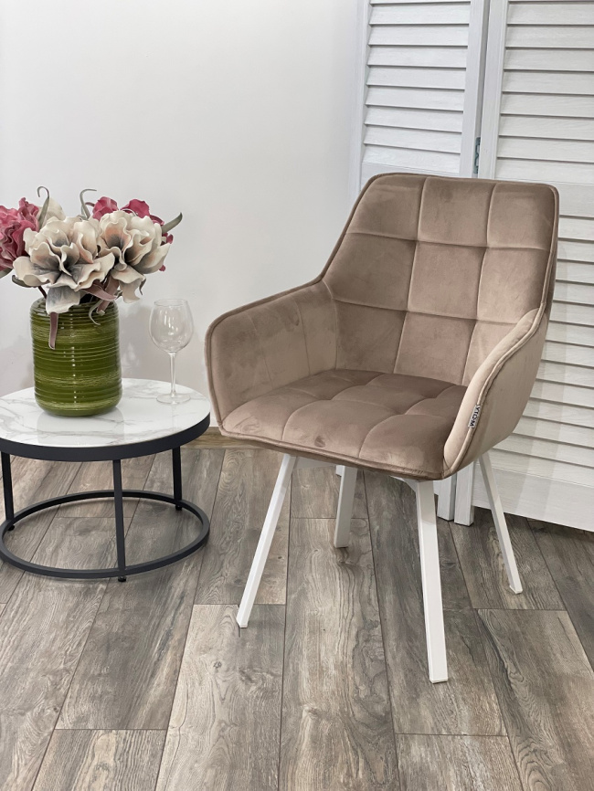 Стул MAVERICK 360 град. поворот. BLUVEL-40 BEIGE/ белый каркас, М-City фото 5