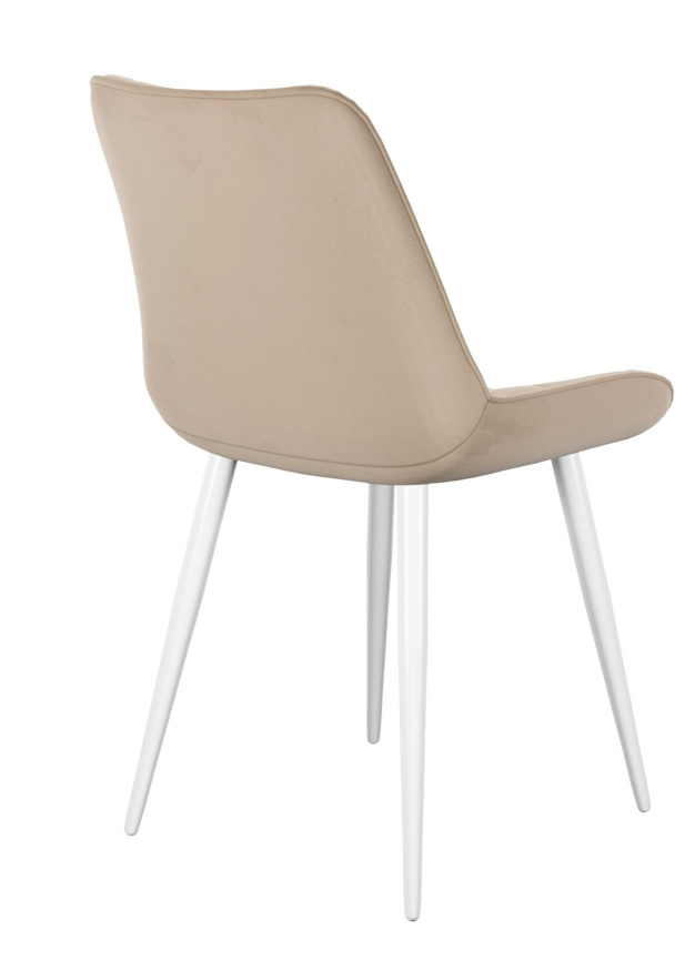 Стул DikLine 206М B03 BEIGE, ножки белые фото 3