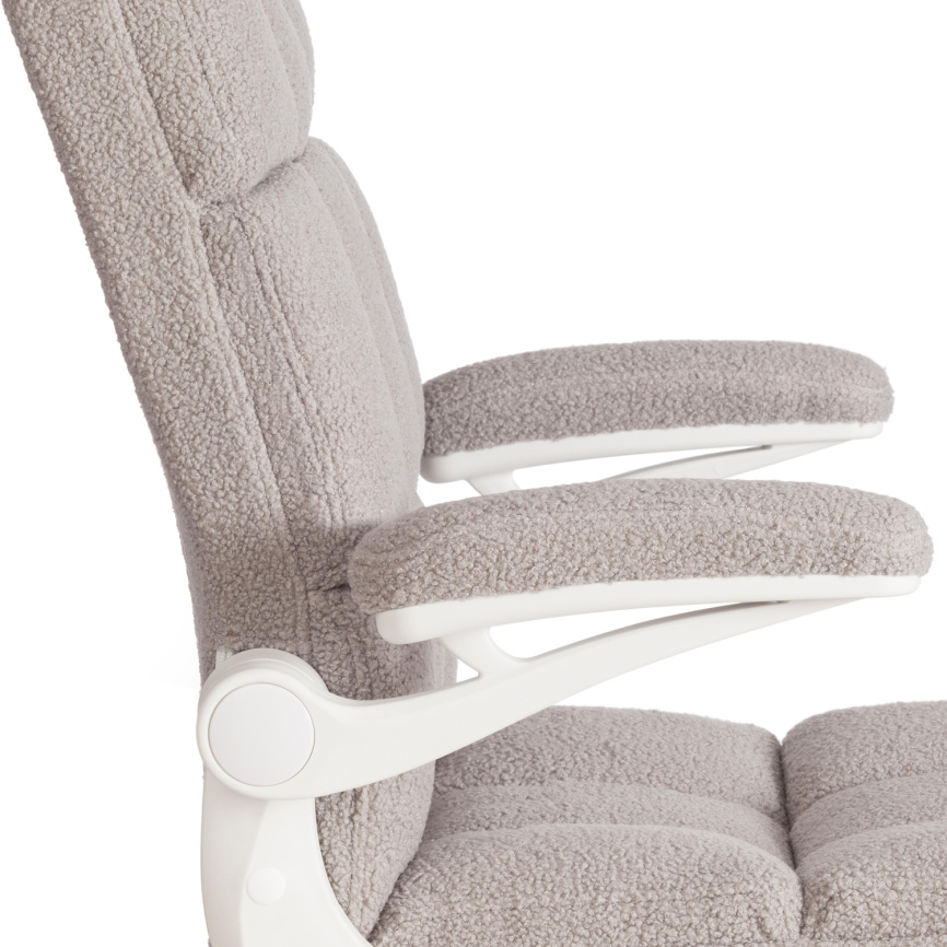 Кресло Лугано Вт/Lugano Wh ткань teddy/тедди, светло-серый фото 10