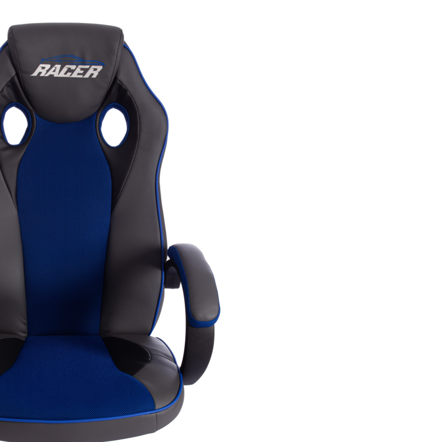 Кресло Рейсер Гт Нью/Racer Gt New кож/зам/ткань, металлик/синий, 36/10 фото 6