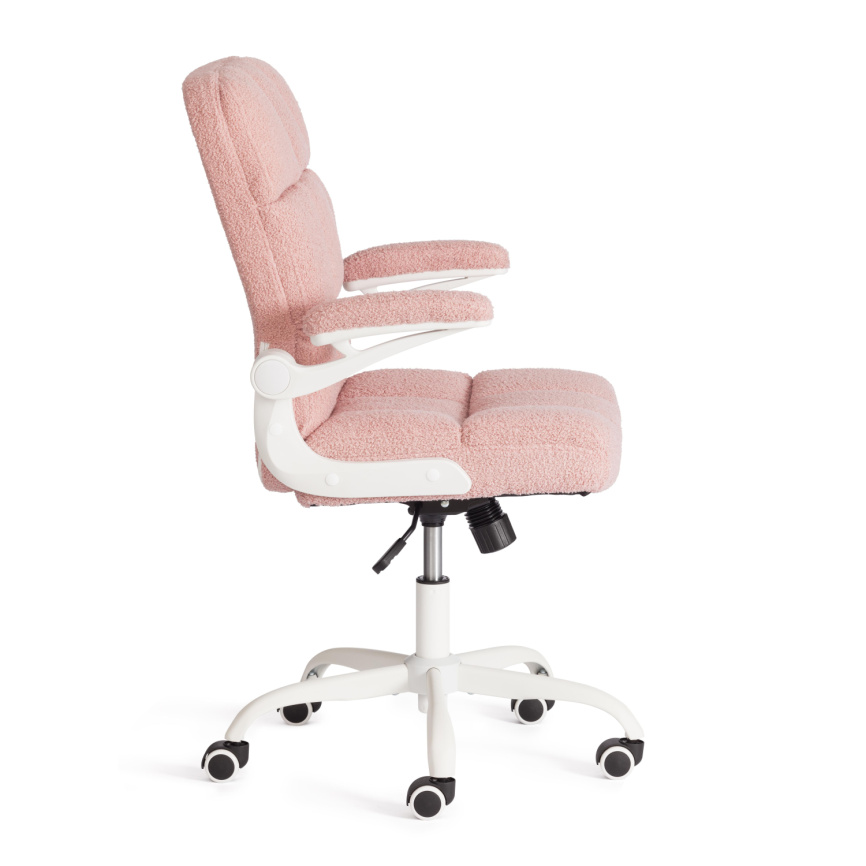 Кресло Лугано Вт/Lugano Wh ткань teddy/тедди, розовый фото 7