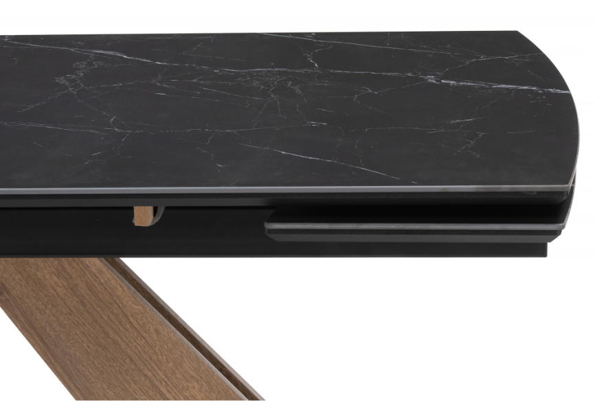 Керамический стол Шаннон 180(240)х90х79 черный мрамор / дуб монтана фото 7
