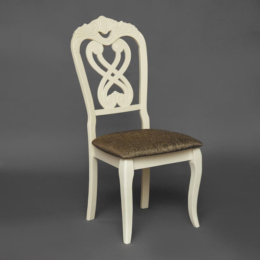 Стул Андромеда/Andromeda дерево гевея, 47х55,5х107см, слоновая кость, ткань коричневая фото 8