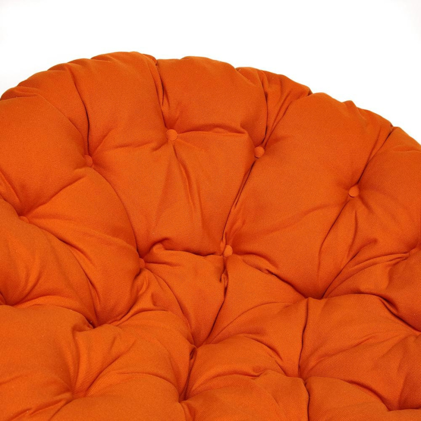 Кресло-качалка Папасан/Papasan (W 23/01 B) /с подушкой/ 115х78х104см, пекан орех, ткань оранжевый, с фото 6