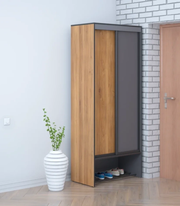 Шкаф-купе ОЛЬГА-ЛОФТ 10.1, Дуб Крафт Золотой, Темно Серый фото 5