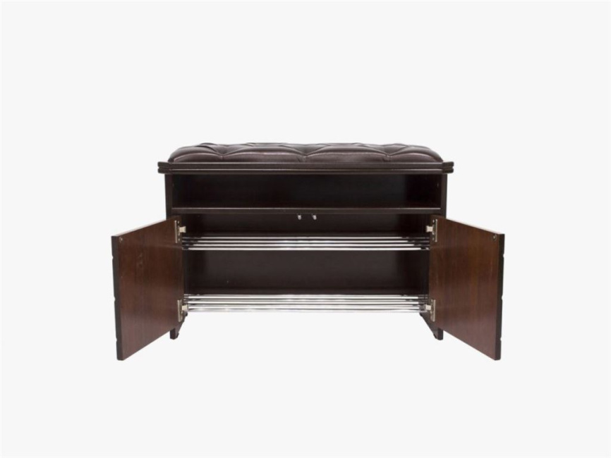 Банкетка "Патриция" (орех, к/з орегон 120, каретная стяжка) Вис фото 3