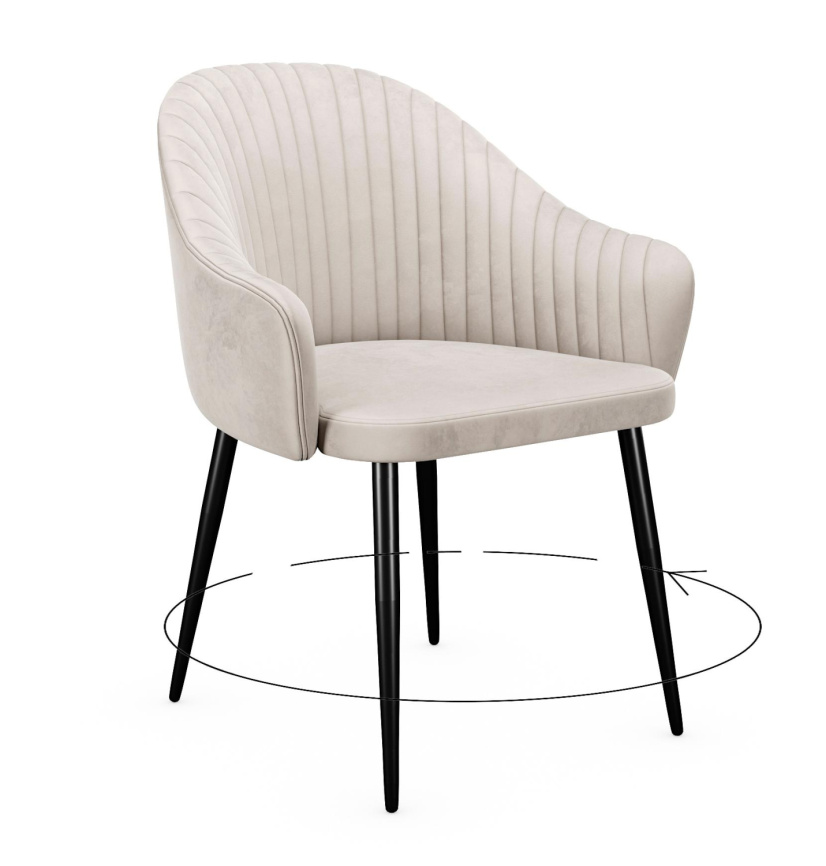 Стул DikLine 439 поворотный, C103 крем, ножки черные фото 1